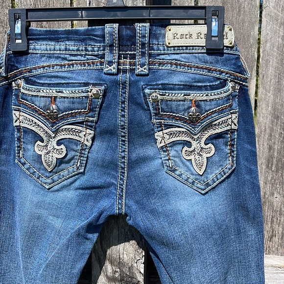 Rock Revival Denim - Rock revival size 27/33 boot cut style YEON open back pockets #09
